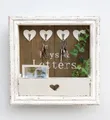 Produktbild: DanDiBo Schlüsselbrett Wandorganizer Vintage Holz mit Ablage 93857 Weiß 40 cm, Schlüsselboard Briefablage Schlüsselkasten Shabby Chic Memoboard