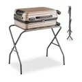 Produktbild: Relaxdays Kofferständer, klappbar, Gepäckständer aus Metall, HxBxT: 55 x 67 x 43 cm, Kofferablage, Hotel, Stahl, grau