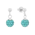 Produktbild: Amor Ohrhänger 925 Sterling Silber Mädchen Kinder Ohrschmuck, mit Kristallglas, 1,4 cm, Türkis, Kommt in Schmuck Geschenk Box, 2021269