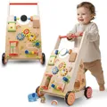 Produktbild: Baby Spiel und Laufwagen Lauflernwagen Spielboard mit interaktivem Spielzeug Räder Für Kinder von 12-36 Monaten (Braun)