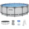 Produktbild: Steel Pro MAXTM Frame Pool Komplett Set mit Filterpumpe Ø 427 x 122 cm, lichtgrau...