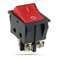 Produktbild: Wippschalter rot mit Schraubanschluss, 2 polig (4pin) 16A 250~ beleuchtet-LED