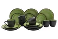 Produktbild: Kaffeeservice KORFI, Grün, Schwarz, Effektglasur, (18-tlg), 6 Personen, Keramik, Spülmaschinengeeignet