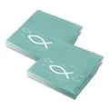 Produktbild: itenga Servietten Fisch Türkis 30 x 30 cm 3lagig 40 Stück Kommunion Konfirmation