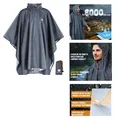 Produktbild: Regenponcho Unisex Grau Atmungsaktiv Leicht Wiederverwendbar 220x140 cm ANYOO