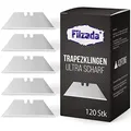 Produktbild: Filzada® 120x PROFI Trapezklingen für Teppichmesser - Ultra scharfe Teppichmesser Klingen - 0,6 mm stark