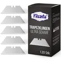 Produktbild: ® 120x PROFI Trapezklingen für Teppichmesser - Ultra scharfe Teppichmesser Kl...