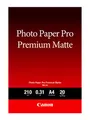 Produktbild: Canon Fotopapier PM-101 Premium matt - DIN A4, 20 Blatt (210 g/qm) für Tintenstrahldrucker, a4 / 20 seiten, 8657B005