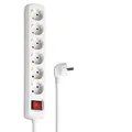 Produktbild: Hama Steckdosenleiste 6-Fach (Mehrfachsteckdose mit Save Energy-Schalter zum Stromsparen, Steckplätze 45 Grad gedreht, Kabel 1,4m, GS geprüft, Mehrfachstecker für Home Office) Weiß