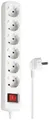 Produktbild: Hama 00030530 Steckdosenleiste mit Schalter 6fach Weiß Schutzkontakt 1St.