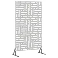 Produktbild: vidaXL Sichtschutz Grau 100 x 50 x 180 cm Stahl, Moderner Garten Sichtschutz, rechteckige Outdoor-Trennwand, stilvolle Terrassenlösung