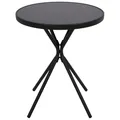 Produktbild: DEGAMO Bistrotisch Balkontisch Milano 60cm rund, Metall anthrazit + Glas schwarz, Outdoor
