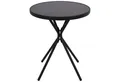 Produktbild: DEGAMO Gartentisch MILANO, 60cm rund, Metall anthrazit, Glasplatte schwarz