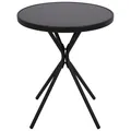 Produktbild: Gartentisch Glastisch Bistrotisch Balkontisch MILANO 60cm Metall Glas schwarz