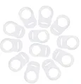 Produktbild: JZK 12 Stück Transparent Silikonknopfring Schnuller Halter Clip Adapter für Baby MAM Schnuller