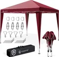 Produktbild: CASARIA® Pavillon Capri 3x3m Pop-Up UV-Schutz 50+ Wasserdicht Winterfest mit Tasche Faltbar Stabil Camping Garten Faltpavillon Partyzelt Rot