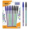 Produktbild: BIC 964809 Cristal Collection Kugelschreiber mit mittlerer Spitze - Blau und Schwarz, 8er Pack