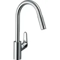 Produktbild: hansgrohe Focus Küchenarmatur 31815000 chrom, schwenkbarer Auslauf, herausziehbare Brause