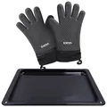 Produktbild: Backblech + 2Stk Ofenhandschuhe passend wie Zanussi 353193923/3 für Backofen