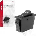 Produktbild: Rechteckiger Ein-/Ausschalter 12V AMiO Schwarz