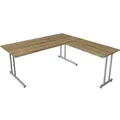 Produktbild: Schreibtisch start up Fuß silber BxT 180x180cm eiche