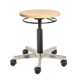 Produktbild: Prova Nova GmbH Werkstatt-, Roll- und Drehhocker 3541, abgedeckte Gasfedersäule, Sitzhöhe ca. 42-62 cm, Ringauslösung, Holz-Rundsitz, Rollen