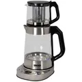Produktbild: Unold Samowar Selin 18215 Samowar 2-in-1 Teekocher & Wasserkocher 1,7L + 1,0L Teekanne Borosilikatglas mit Edelstahlsieb - Schwarz/Grau/Transparent