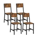 Produktbild: VASAGLE Esszimmerstühle, Küchenstühle, 4er Set, Metallrahmen, für Esszimmer, Wohnzimmer, Küche, vintagebraun-tintenschwarz LDC093K02