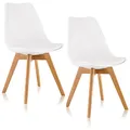 Produktbild: Deuline Esszimmerstühle 28mm stärke Massivholzbeine Polsterstuhl Esszimmer Stuhl Oslo 2er-Set Weiss 521248