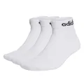 Produktbild: adidas Unisex Linear Ankle Cushioned Socks 3 Pairs, White / Black, 42-45