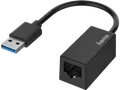 Produktbild: HAMA USB-Stecker auf LAN/Ethernet-Buchse Netzwerk-Adapter, Schwarz