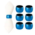 Produktbild: Argon Tableware Metallic-Serviettenringe – Blau – 4,5 cm – 6 Stück – Metallic-Finish, Wiederverwendbare Esstischdekoration, Serviettenschnallenhalter für Weihnachten, Restaurant-Geschirrdekoration
