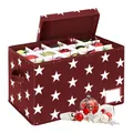 Produktbild: Relaxdays Weihnachtskugel Aufbewahrungsbox, 30 Kugeln, rot | HxBxT: 26,5 x 42,5 x 26 cm, Polyester, Pappe, Kugelkiste