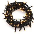 Produktbild: Konstsmide - LED Lichterkette, mit Glimmereffekt, 160 bernsteinfarbene Dioden (80 glimmend), 24V Außentrafo, schwarzes Kabel - 3641-810
