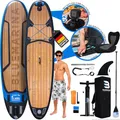Produktbild: Bluemarina Stand Up Paddle Board aufblasbar | 𝟓 𝐉𝐀𝐇𝐑𝐄 𝐆𝐀𝐑𝐀𝐍𝐓𝐈𝐄 - 140 kg Tragkraft - 325x86x15 cm - Stand Up Paddling Set - Aufblasbares SUP - Surfbrett (Black Yacht 325 cm)