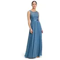Produktbild: Vera Mont Abendkleid Damen mit Spitze Bogenkante blau M (38)