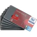 Produktbild: valonic TÜV geprüfte RFID Blocker Schutzhülle - 6 Stück - Sicherheit gegen Datenklau - NFC Schutzhüllen - Kartenhülle für Kreditkarten und EC Karten, EC Kartenhülle für Bankkarten