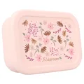 Produktbild: Kidzroom Silikon Lunchbox – Rosa Brotdose für Kinder mit Blumenmotiv & 3 Fächern