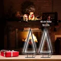 Produktbild: Carlo Milano 2er-Set Design-Metall-Weihnachtsbaum, 96 LEDs, 46 cm Höhe