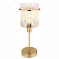 Produktbild: Tischleuchte Beistelllampe Nachttischlampe Schlafzimmerleuchte Wohnzimmerlampe, Metall Gold Glasstäbe, 1x E14, H 37,5 cm