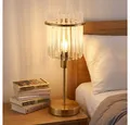 Produktbild: GLOBO LIGHTING Tischleuchte, Leuchtmittel nicht inklusive, Tischleuchte Nachttischlampe Metall Gold Glasstäbe E14 H 37,5 cm
