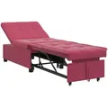Produktbild: vidaXL Sofabett 3-in-1 Auszieh-Design Burgunderrot Samt
