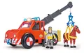 Produktbild: Simba 109258280 - Feuerwehrmann Sam Phoenix mit Figur und Pferd, 23cm, Mit Sam Figur und Pferd, Ausfahrbarer Kran, Mit Blaulicht