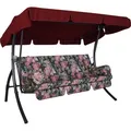Produktbild: Angerer Hollywoodschaukel Trend Dresden Schwarz Blumen 3-Sitzer
