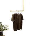 Produktbild: RSR Hangers Kleiderstange Garderobe Industrie Design L-Form in Gold | Breite 50 cm x Höhe 70 cm | Garderobenstange | Ankleidezimmer | Schlafzimmer | Garderobe | begehbarer Kleiderschrank