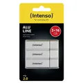 Produktbild: Intenso USB Stick 16GB Speicherstick Alu Line silber 3er Pack