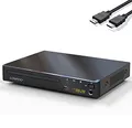 Produktbild: Region Free DVD-Player für Fernseher - Kompakter DVD Player HDMI mit 1080p HD Upscaling/RCA/Koaxial Ausgang, USB-Eingang & MIC-Ausgang, Fernbedienung (LP-099)