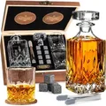 Produktbild: Whisiskey – Whisky Karaffe Set - Whiskey Geschenke für Männer – Whiskygläser - Dekanter 700ML, Holzbox, Whiskey Gläser, Steine & Zubehör