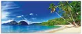 Produktbild: ARTland Wanddeko Glasbilder Wandbild Glas Bild einteilig 125x50 cm Querformat Karibik Strand Südsee Palmen Sand Insel Himmel Natur Sommer Urlaub S9HV