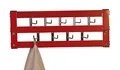 Produktbild: iovivo Wandgarderobe aus Metall, mit neun Kleiderhaken, 60x7x25 cm rot